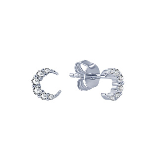 Серьги серебро 925 серебряные гвоздики луна Miestilo