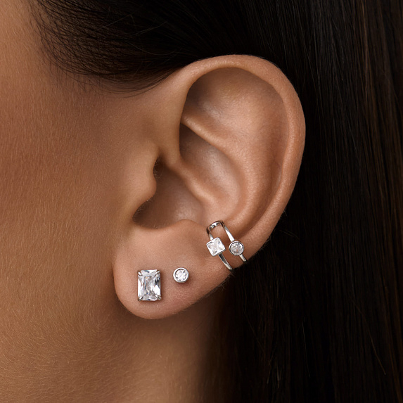 Серьги серебро 925 серебряные гвоздики женские с камнем Miestilo