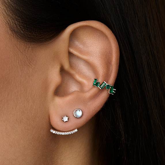 Серьги серебро 925 серебряные гвоздики лунный камень Miestilo