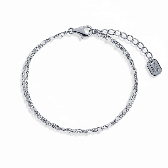 Серебряный двойной браслет Miestilo
