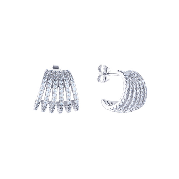 Серьги из серебра с фианитами Гэтсби Miestilo