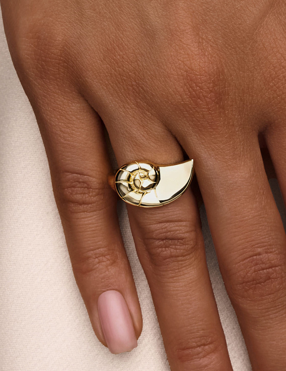 Позолоченное кольцо ракушка Miestilo 2