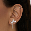 Серьги серебро 925 серебряные гвоздики женские бабочки Miestilo