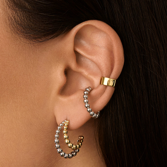Серьги серебро 925 серебряные кольца биколор Miestilo
