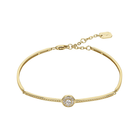 Браслет на руку серебро 925 круглый ювелирный жесткий в позолоте Miestilo