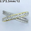 Серебряное кольцо биколор с фианитами Miestilo