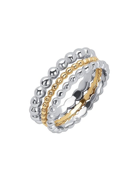 Набор из трех колец серебро 925 пробы ювелирные тонкие Miestilo  2