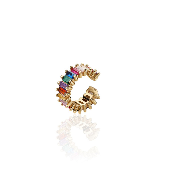 Серебряный кафф в покрытии желтое золото с фианитами MIESTILO Miestilo
