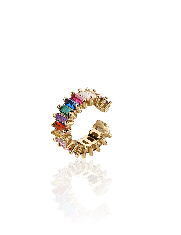 Серебряный кафф в покрытии желтое золото с фианитами MIESTILO Miestilo  2