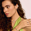 Серьги конго серебро 925 серебряные круглые с жемчугом Miestilo