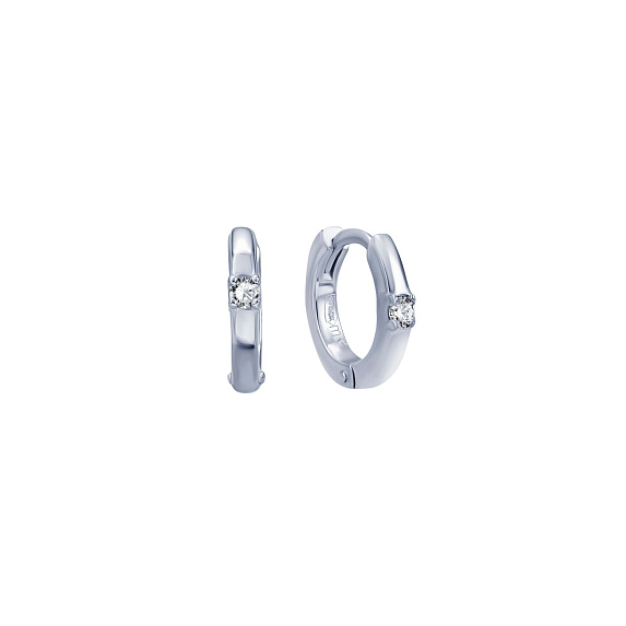 Серьги кольца серебро 925 женские конго с камнями Miestilo