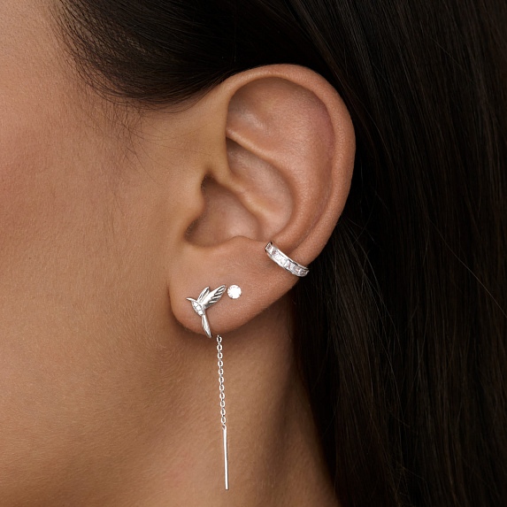 Серьги серебро 925 протяжки длинные Miestilo