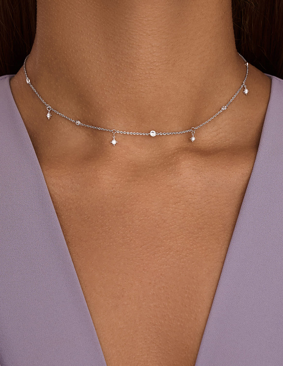 Колье на шею серебро 925 Miestilo