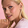 Серебряные серьги кольца с фианитами Miestilo