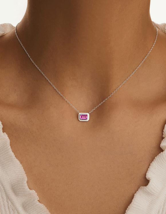 Серебряное колье с эмалью и корундом  Miestilo