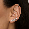 Серьги серебро 925 серебряные клаймберы веточка с камнями Miestilo