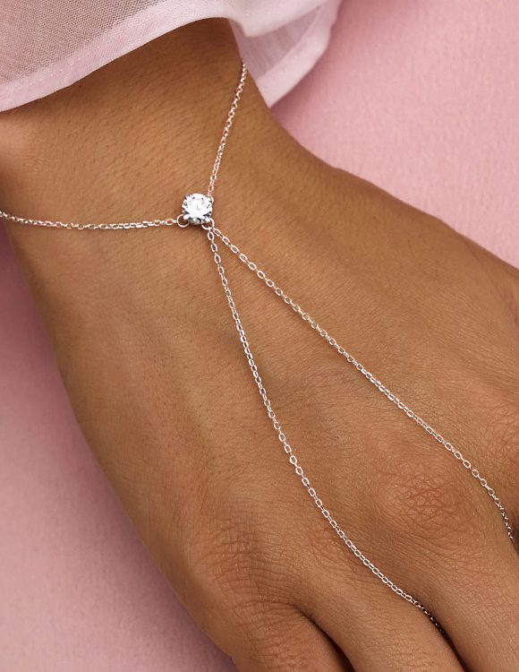 Слейв браслет серебро 925 на руку с камнем Miestilo