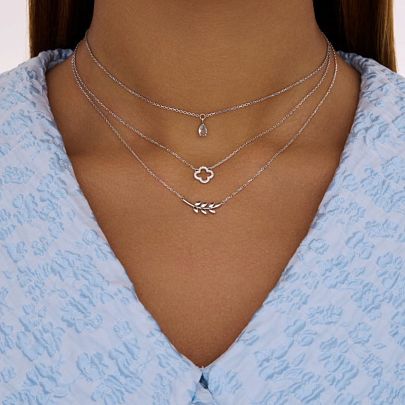 Подвеска на шею серебро 925 капля Miestilo