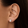 Серьги серебро 925 гвоздики серебряные с камнем Miestilo