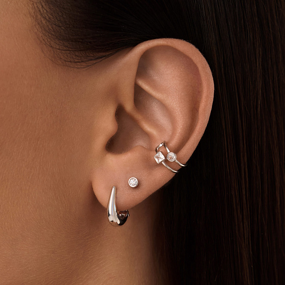 Серьги колечки серебро 925 серебряные круглые Miestilo