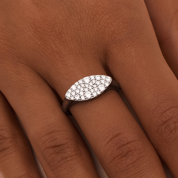 Серебряное кольцо с россыпью фианитов Miestilo