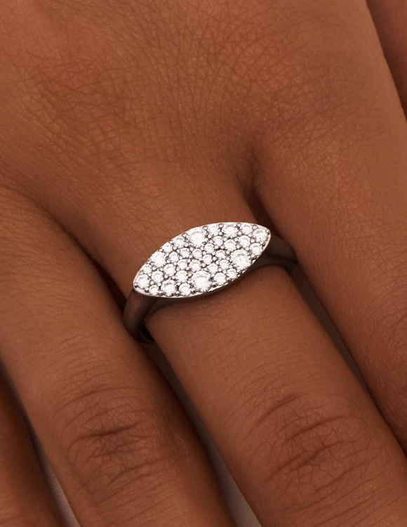 Серебряное кольцо с россыпью фианитов Miestilo