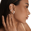 Серьги скобы из серебра с фианитами Miestilo