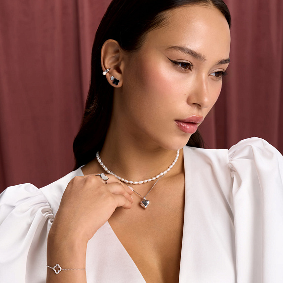 Подвеска сердце серебро 925 с цепочкой на шею Miestilo