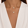 Серебряное колье позолоченое с буквой D bubble small Miestilo