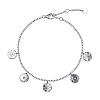 Серебрянный браслет с монетками, с фианитами Miestilo