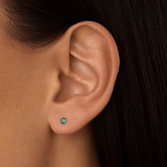Серьги серебро 925 серебряные гвоздики женские с камнем Miestilo