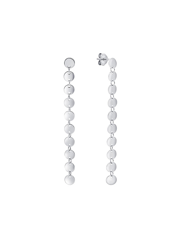 Серебряные серьги дорожка из монет 70-75мм Miestilo  2