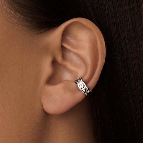 Серьга кафф серебро 925 моносерьга серебряная одиночная Miestilo