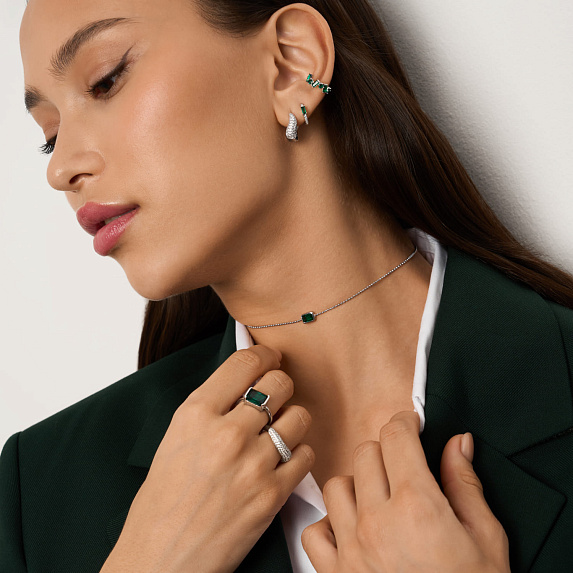 Серебряное кольцо с фианитом Miestilo