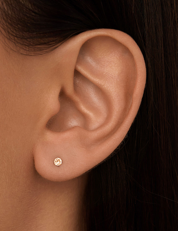 Серьги серебро 925 серебряные гвоздики с камнем Miestilo