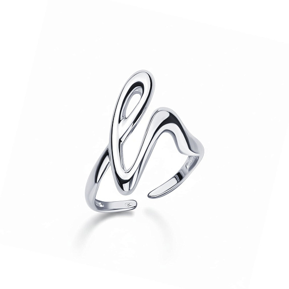 Серебряное разомкнутое кольцо с витком Miestilo