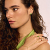 Серьги серебро 925 позолоченные гвоздики с фианитами Miestilo