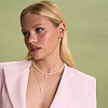 Серебряные серьги кольца с фианитом Miestilo