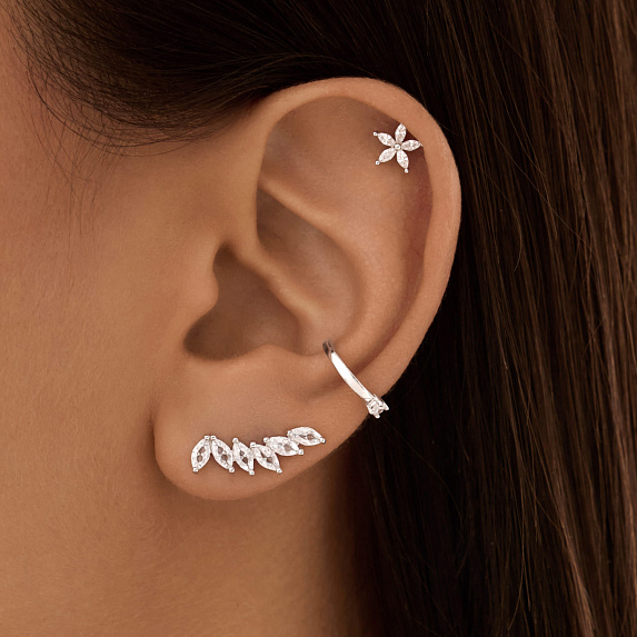 Пирсинг в ухо хрящ серебро 925 Miestilo