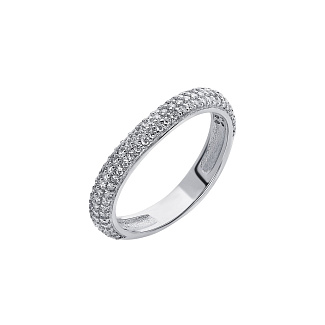 Серебряное кольцо волна с фианитами Miestilo