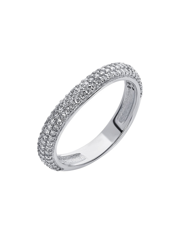 Серебряное кольцо волна с фианитами Miestilo  2