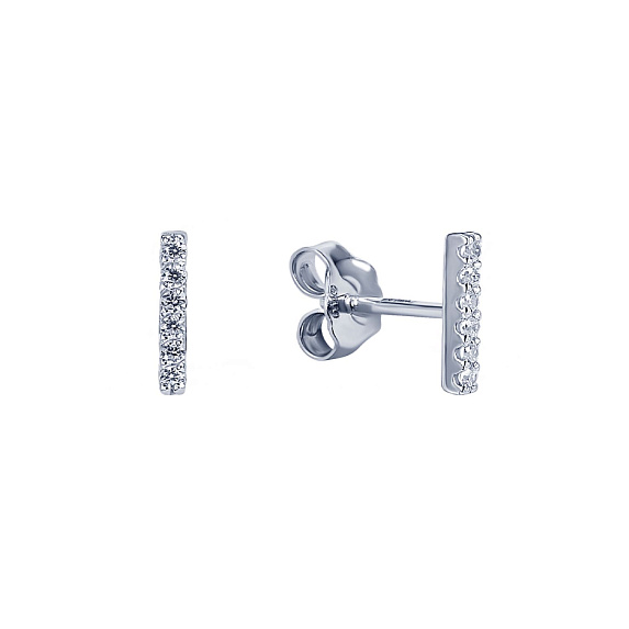 Серьги серебро 925 серебряные гвоздики женские с фианитами Miestilo