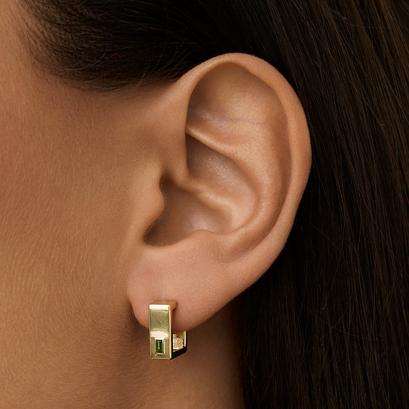 Серьги серебро 925 серебряные гвоздики позолоченные Miestilo