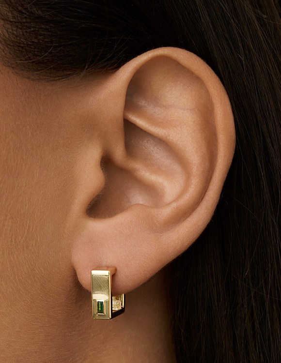 Серьги серебро 925 серебряные гвоздики позолоченные Miestilo