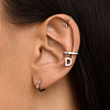 Серьги кольца серебро 925 женские сердечки Miestilo