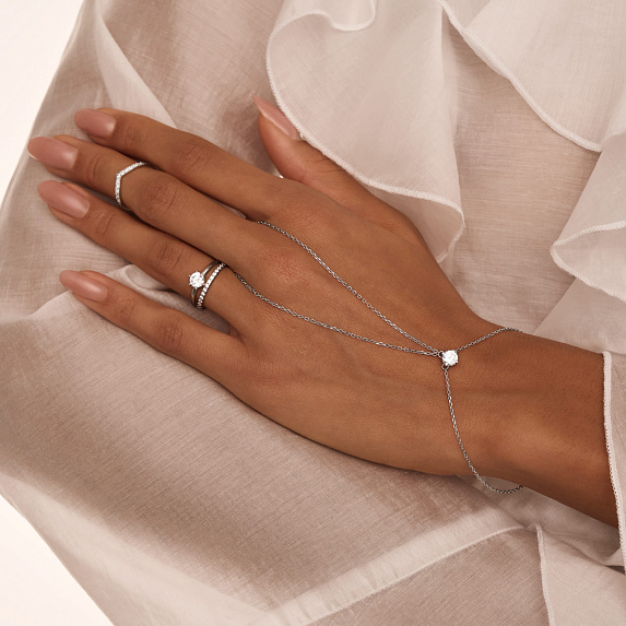 Серебряное кольцо с фианитами Miestilo