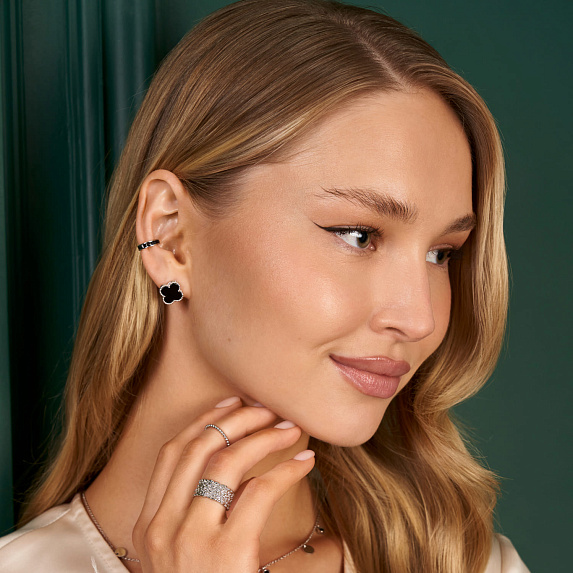 Серьги серебро 925 серебряные van cleef клевер Miestilo