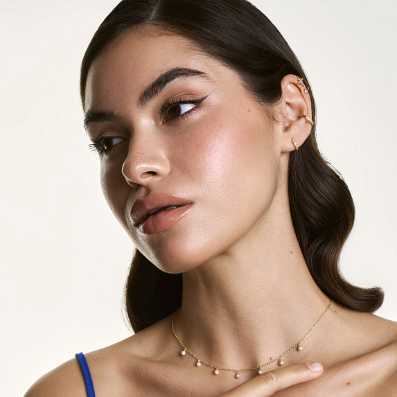 Серьги кольца серебро 925 женские позолоченные с фианитами Miestilo