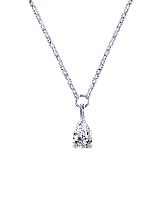 Подвеска серебро 925 на шею капля с фианитом Miestilo  2