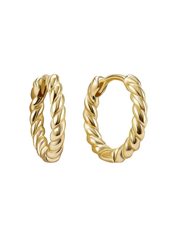 Серьги серебро 925 женские позолоченные конго без вставок Miestilo  2